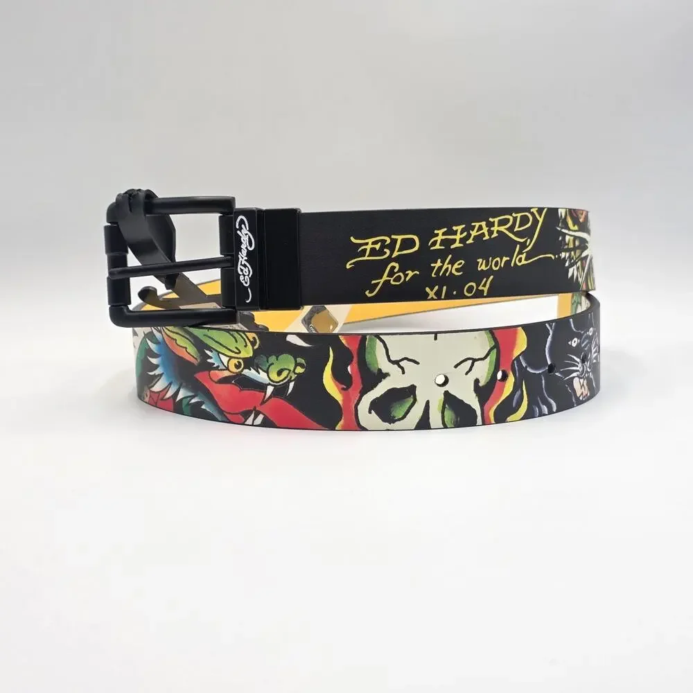 Ed Hardy For The World Men's Size 32 Reversible Belt New